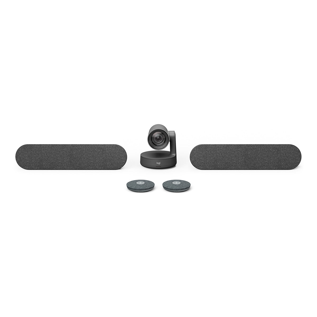 Kit Videoconferencia Logitech Rally Plus 2 Parlantes + 2 Mic Color Negro
